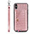 Coque Luxe Cuir Housse Etui S02D pour Samsung Galaxy A11 Or Rose