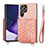 Coque Luxe Cuir Housse Etui S02D pour Samsung Galaxy S21 Ultra 5G Rose