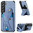 Coque Luxe Cuir Housse Etui S02D pour Samsung Galaxy S22 Plus 5G Bleu