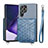 Coque Luxe Cuir Housse Etui S02D pour Samsung Galaxy S23 Ultra 5G Bleu