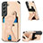 Coque Luxe Cuir Housse Etui S02D pour Samsung Galaxy S24 5G Or