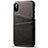 Coque Luxe Cuir Housse Etui S06 pour Apple iPhone X Noir