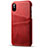 Coque Luxe Cuir Housse Etui S06 pour Apple iPhone X Rouge