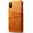 Coque Luxe Cuir Housse Etui S06 pour Apple iPhone Xs Orange