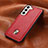 Coque Luxe Cuir Housse Etui S06D pour Samsung Galaxy S22 5G Rouge