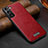 Coque Luxe Cuir Housse Etui S07 pour Samsung Galaxy S21 FE 5G Rouge