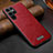 Coque Luxe Cuir Housse Etui S07 pour Samsung Galaxy S23 Ultra 5G Rouge