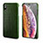 Coque Luxe Cuir Housse Etui S12 pour Apple iPhone X Vert