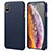 Coque Luxe Cuir Housse Etui S14 pour Apple iPhone Xs Max Bleu