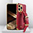 Coque Luxe Cuir Housse Etui XD2 pour Apple iPhone 15 Pro Max Rouge