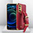 Coque Luxe Cuir Housse Etui XD4 pour Vivo X70 Pro+ Plus 5G Rouge