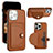 Coque Luxe Cuir Housse Etui Y01B pour Apple iPhone 13 Pro Marron