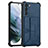 Coque Luxe Cuir Housse Etui Y01B pour Samsung Galaxy S21 FE 5G Bleu