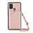 Coque Luxe Cuir Housse Etui Y02B pour Samsung Galaxy A21s Or Rose