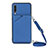 Coque Luxe Cuir Housse Etui Y02B pour Samsung Galaxy A50 Bleu