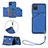 Coque Luxe Cuir Housse Etui Y02B pour Samsung Galaxy F12 Bleu