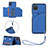 Coque Luxe Cuir Housse Etui Y02B pour Samsung Galaxy M12 Bleu