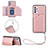 Coque Luxe Cuir Housse Etui Y03B pour Samsung Galaxy A32 4G Or Rose