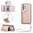 Coque Luxe Cuir Housse Etui Y03B pour Samsung Galaxy A33 5G Or Rose