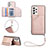 Coque Luxe Cuir Housse Etui Y03B pour Samsung Galaxy A53 5G Or Rose