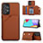 Coque Luxe Cuir Housse Etui Y03B pour Samsung Galaxy A73 5G Marron