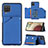 Coque Luxe Cuir Housse Etui Y03B pour Samsung Galaxy F12 Bleu