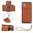 Coque Luxe Cuir Housse Etui Y03B pour Samsung Galaxy F42 5G Marron