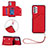 Coque Luxe Cuir Housse Etui Y03B pour Samsung Galaxy M32 5G Rouge