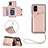 Coque Luxe Cuir Housse Etui Y03B pour Samsung Galaxy M51 Or Rose