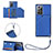 Coque Luxe Cuir Housse Etui Y03B pour Samsung Galaxy Note 20 Ultra 5G Bleu