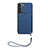 Coque Luxe Cuir Housse Etui Y03B pour Samsung Galaxy S21 5G Bleu