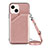 Coque Luxe Cuir Housse Etui Y04B pour Apple iPhone 15 Or Rose