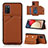 Coque Luxe Cuir Housse Etui Y04B pour Samsung Galaxy A02s Marron