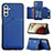 Coque Luxe Cuir Housse Etui Y04B pour Samsung Galaxy A04s Bleu