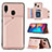 Coque Luxe Cuir Housse Etui Y04B pour Samsung Galaxy A20 Or Rose