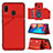 Coque Luxe Cuir Housse Etui Y04B pour Samsung Galaxy A20 Rouge