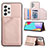 Coque Luxe Cuir Housse Etui Y04B pour Samsung Galaxy A33 5G Or Rose