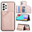 Coque Luxe Cuir Housse Etui Y04B pour Samsung Galaxy A53 5G Or Rose