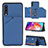 Coque Luxe Cuir Housse Etui Y04B pour Samsung Galaxy A70S Bleu