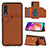 Coque Luxe Cuir Housse Etui Y04B pour Samsung Galaxy A70S Marron