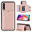 Coque Luxe Cuir Housse Etui Y04B pour Samsung Galaxy A70S Or Rose