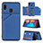 Coque Luxe Cuir Housse Etui Y04B pour Samsung Galaxy M10S Bleu