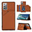 Coque Luxe Cuir Housse Etui Y04B pour Samsung Galaxy Note 20 5G Marron