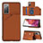 Coque Luxe Cuir Housse Etui Y04B pour Samsung Galaxy S20 FE (2022) 5G Marron