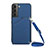 Coque Luxe Cuir Housse Etui Y04B pour Samsung Galaxy S22 Plus 5G Bleu