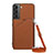 Coque Luxe Cuir Housse Etui Y04B pour Samsung Galaxy S22 Plus 5G Marron