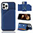 Coque Luxe Cuir Housse Etui Y05B pour Apple iPhone 13 Pro Bleu