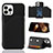 Coque Luxe Cuir Housse Etui Y05B pour Apple iPhone 13 Pro Max Noir