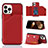 Coque Luxe Cuir Housse Etui Y05B pour Apple iPhone 13 Pro Max Rouge