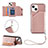 Coque Luxe Cuir Housse Etui Y06B pour Apple iPhone 13 Or Rose